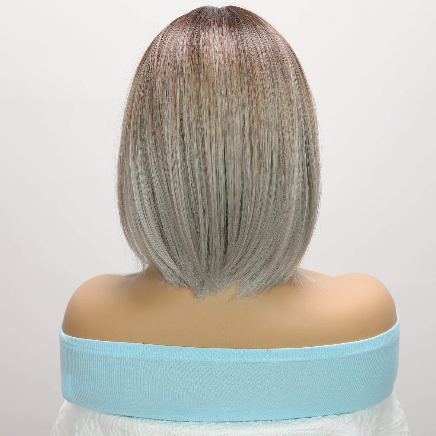 12-inch | Gray Highlight middle Part Stranght Bob | SM1639 - TapLike