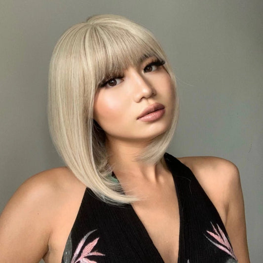 13-inch | Gold Straight Bob with Bangs - TapLike