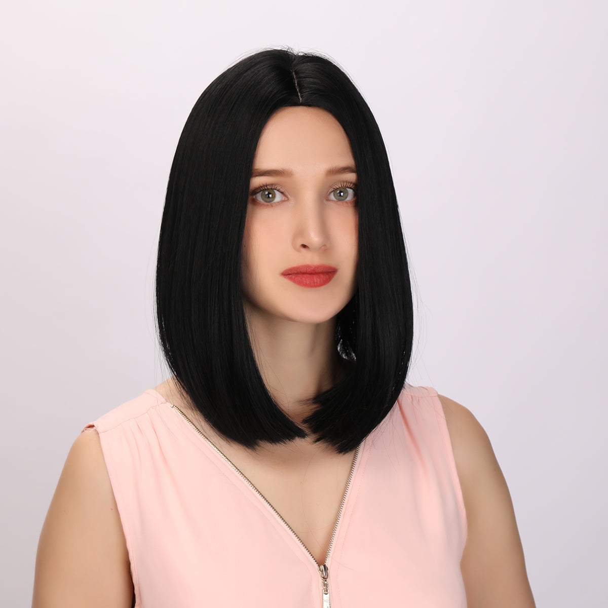 14-inch | Black middle Part Stranght Bob | SM1638 - TapLike