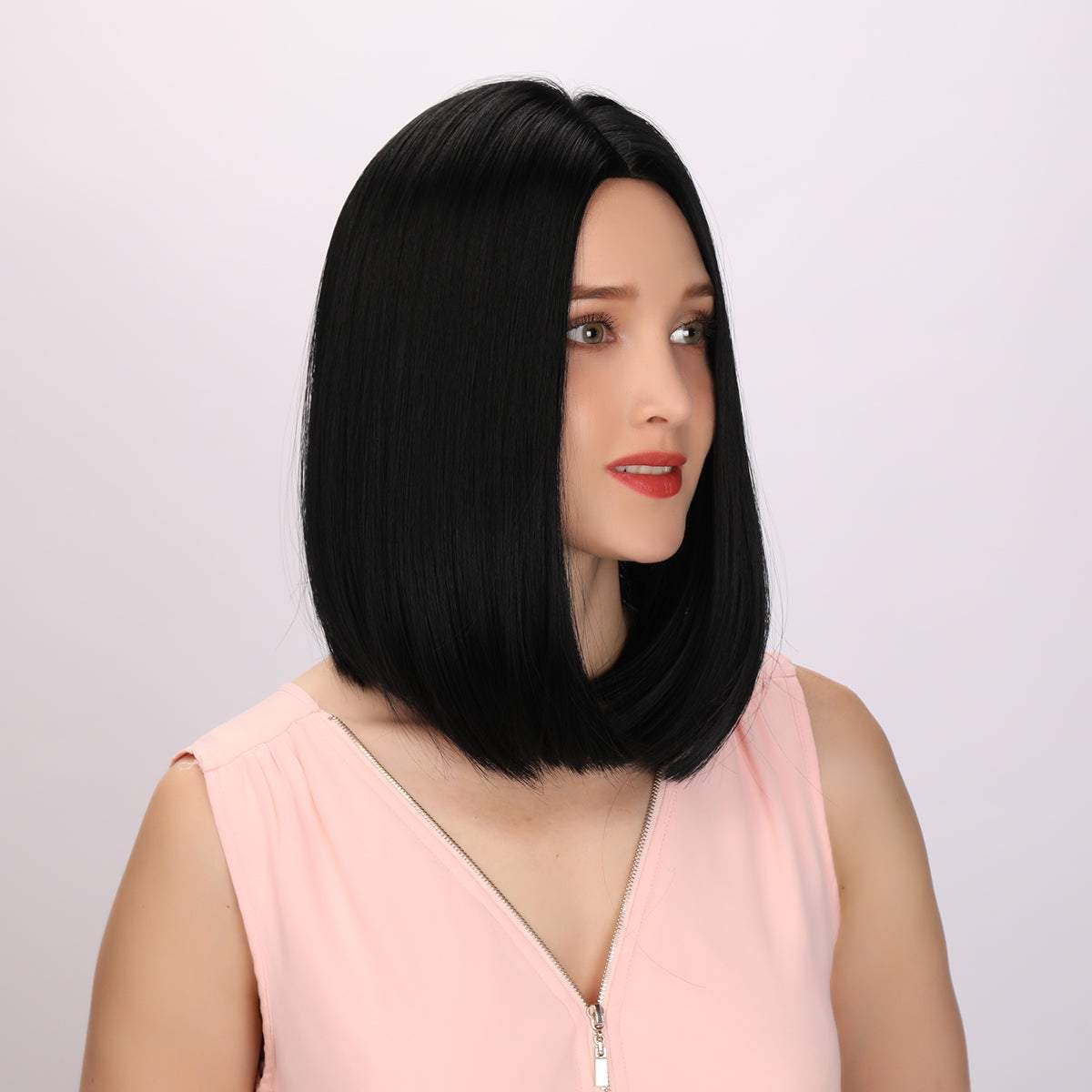 14-inch | Black middle Part Stranght Bob | SM1638 - TapLike