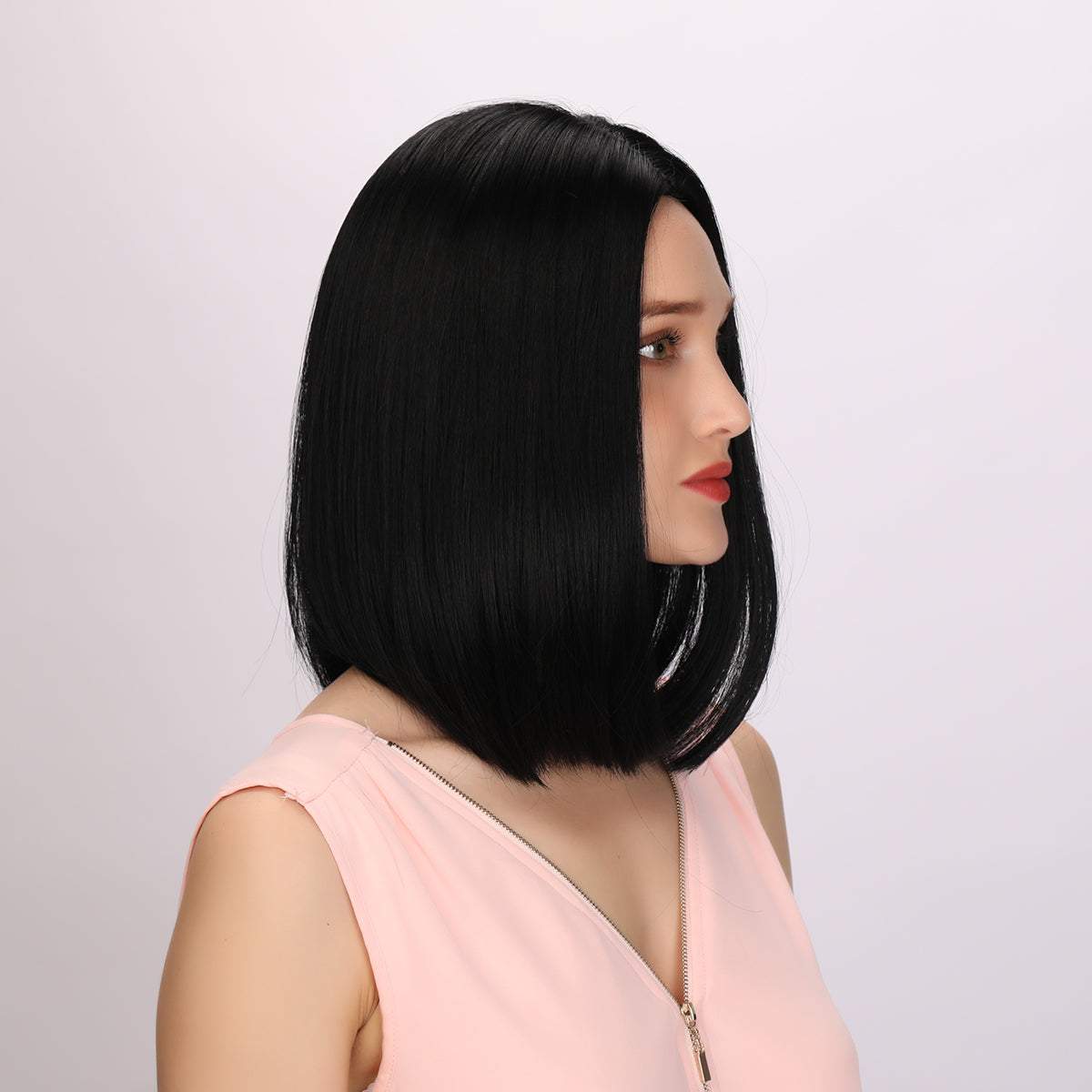 14-inch | Black middle Part Stranght Bob | SM1638 - TapLike