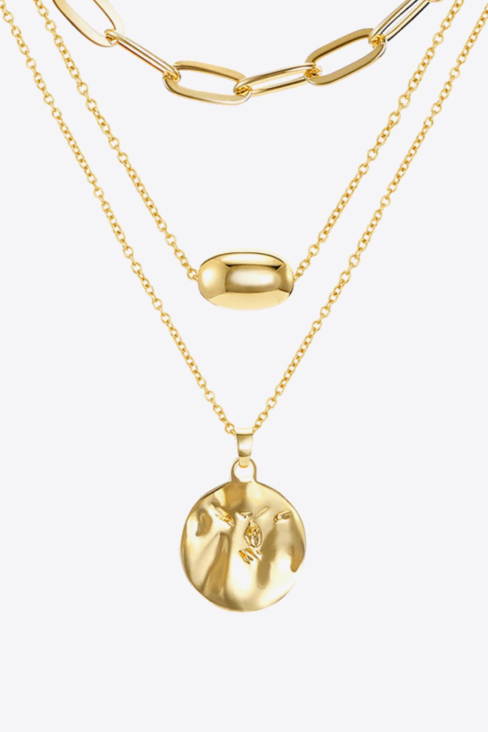 18K Gold Plated 3-Piece Pendant Necklace Set - TapLike