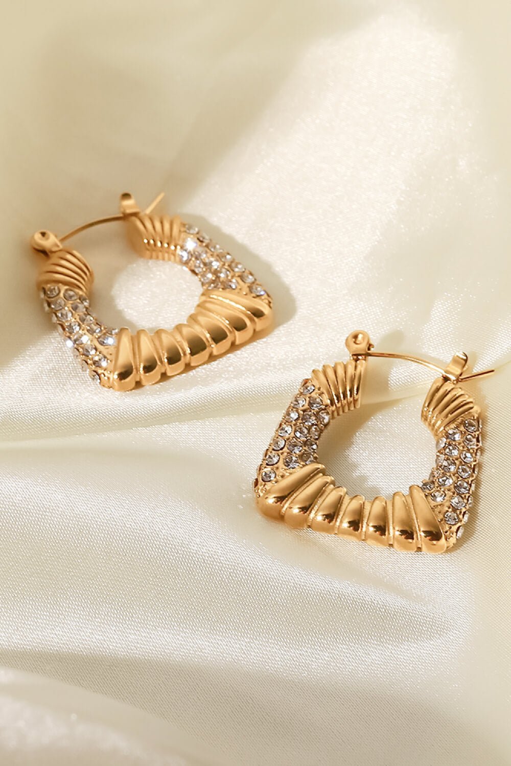 18K Gold Plated Inlaid Cubic Zirconia Earrings - TapLike