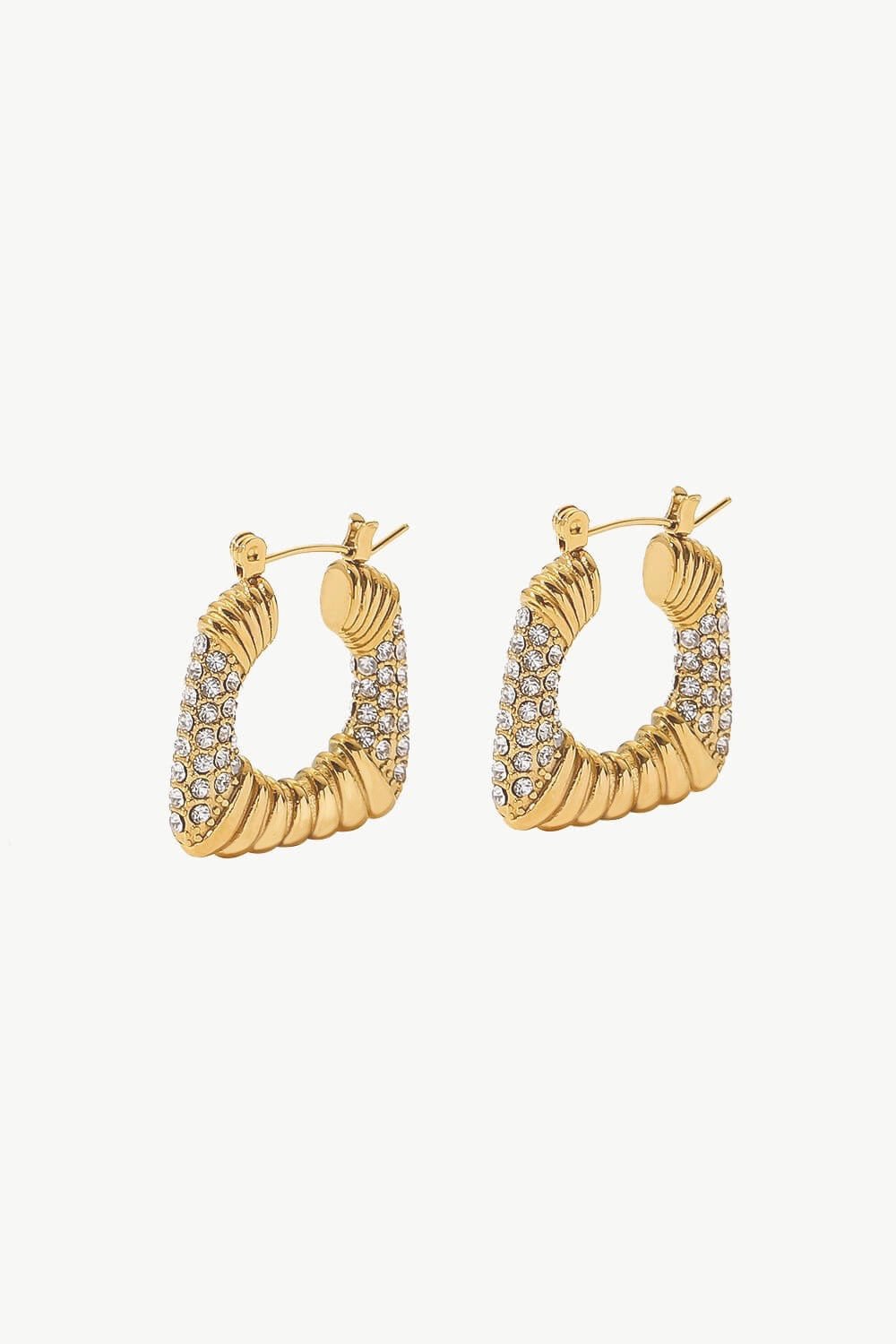 18K Gold Plated Inlaid Cubic Zirconia Earrings - TapLike