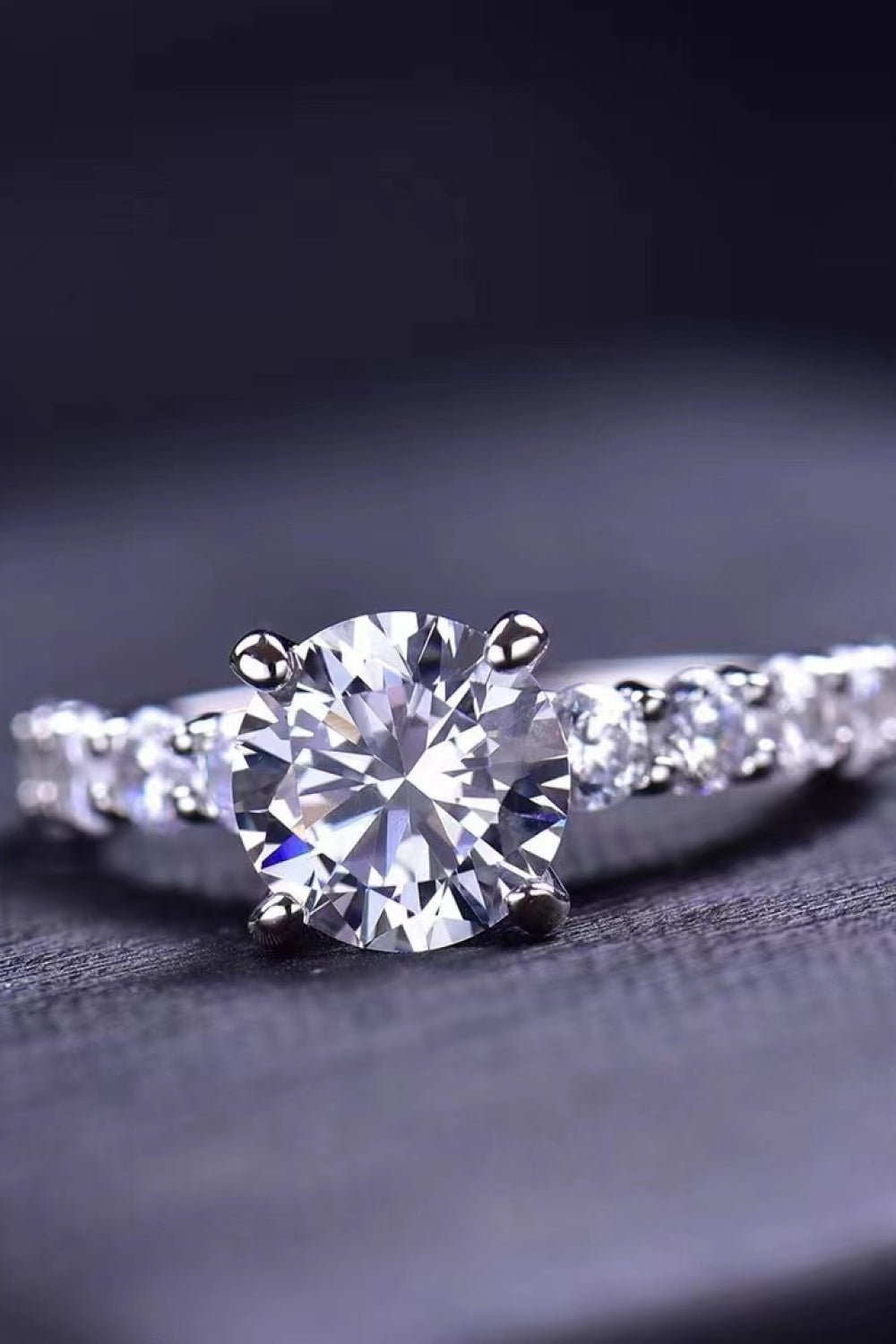 2 Carat 4-Prong Moissanite Ring - TapLike