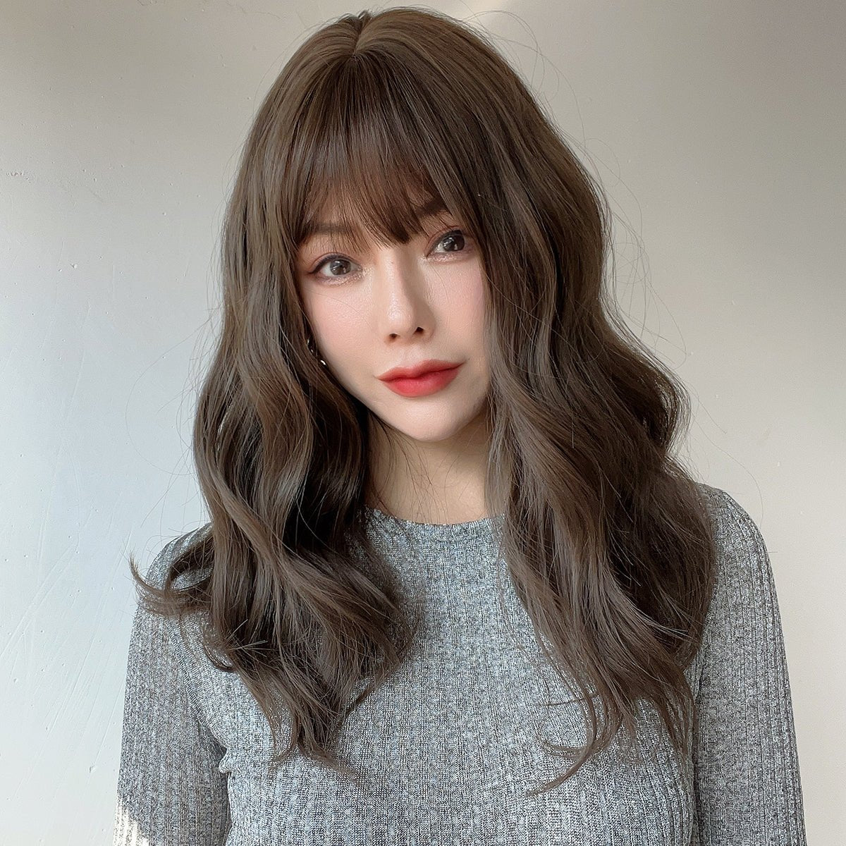 20-inch | cool brown | straight hair with hair bangs | SM7603 - TapLike