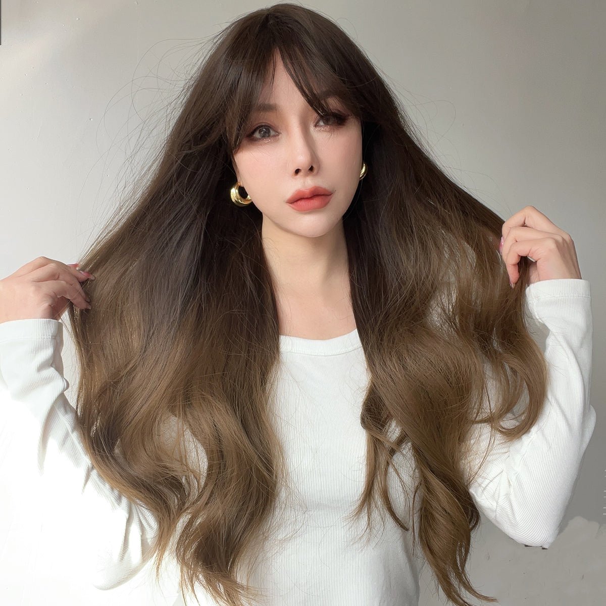 20-inch | Dark Brown | Straight Hair With Hair Bangs | SM7237 - TapLike