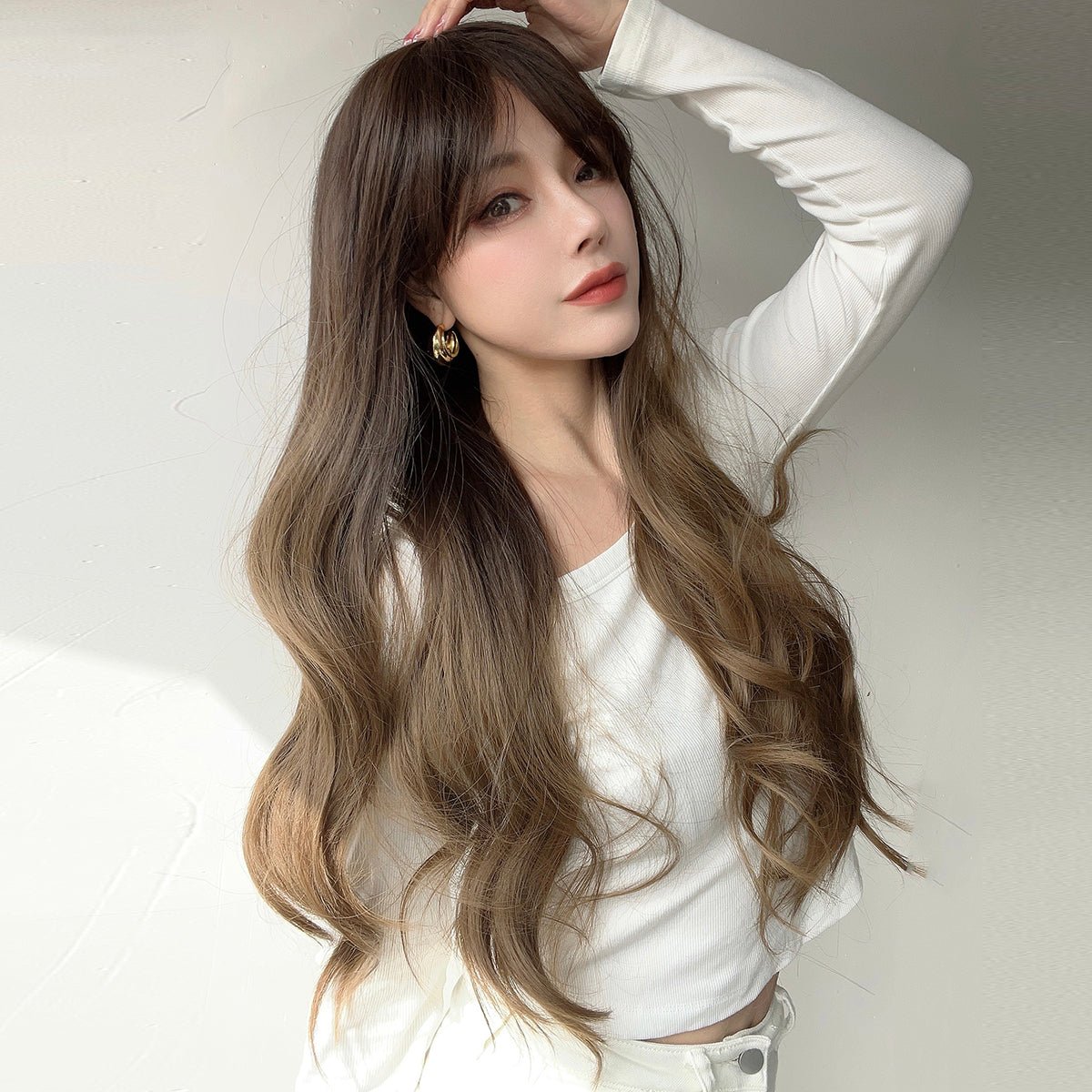 20-inch | Dark Brown | Straight Hair With Hair Bangs | SM7237 - TapLike