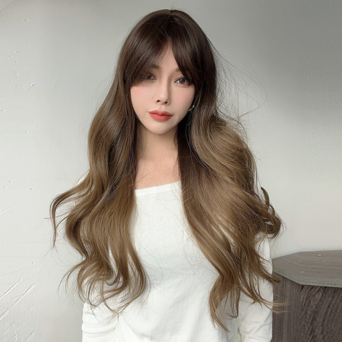 20-inch | Dark Brown | Straight Hair With Hair Bangs | SM7237 - TapLike