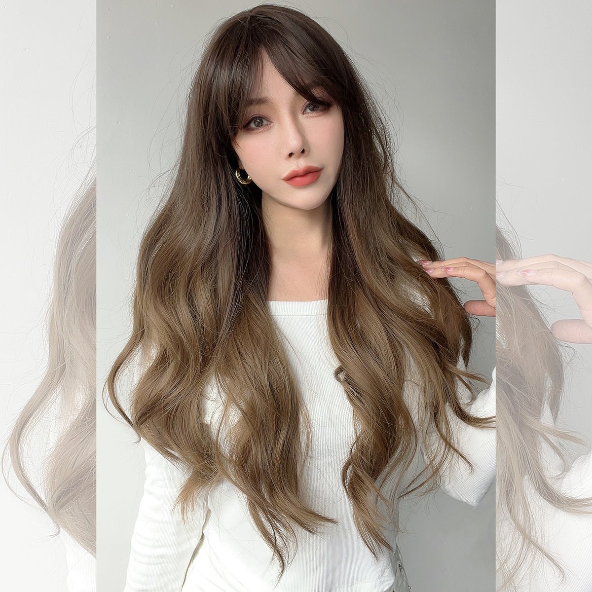 20-inch | Dark Brown | Straight Hair With Hair Bangs | SM7237 - TapLike