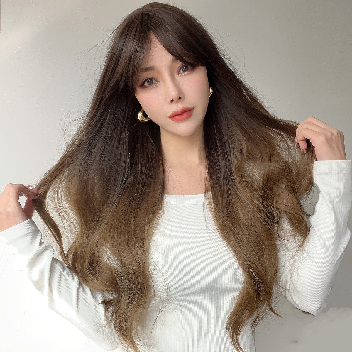 20-inch | Dark Brown | Straight Hair With Hair Bangs | SM7237 - TapLike