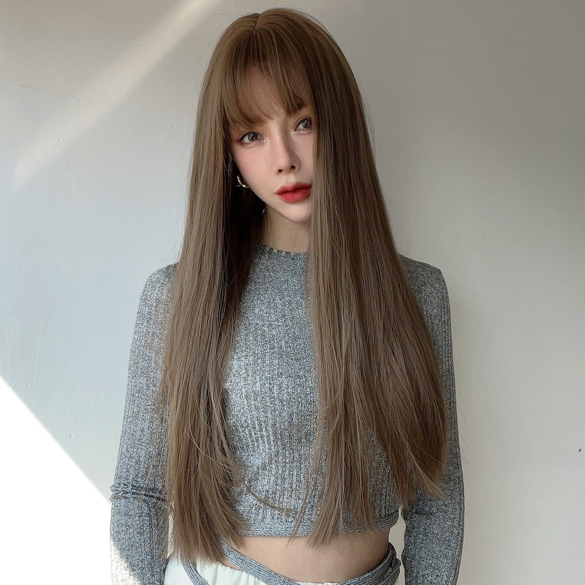 20-inch | Flaxen Brown| Straight Hair with Hair bangs| SM7826 - TapLike