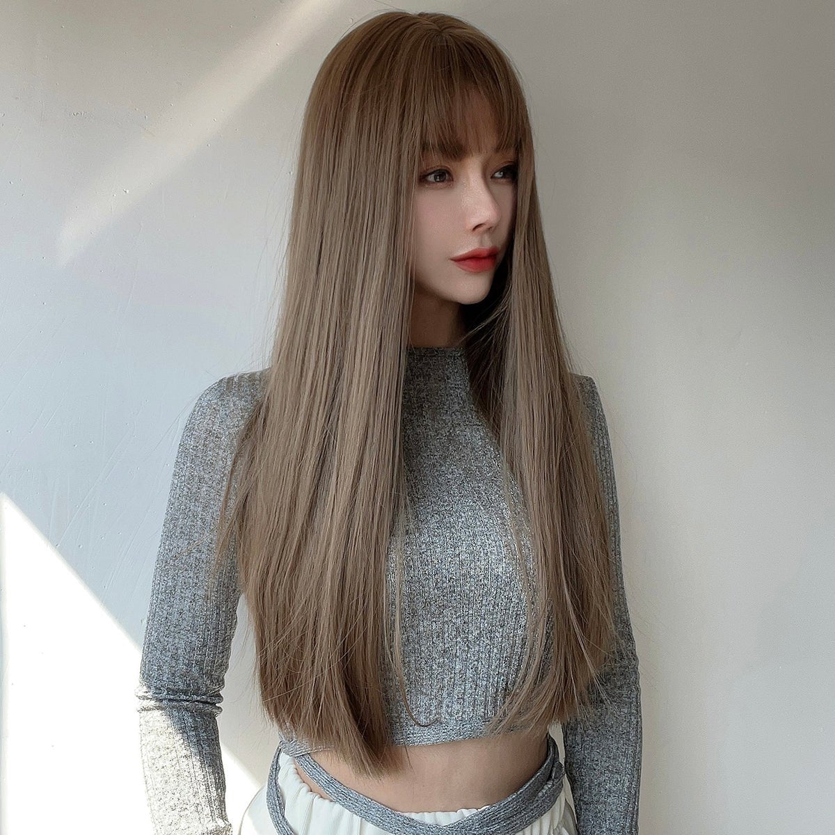 20-inch | Flaxen Brown| Straight Hair with Hair bangs| SM7826 - TapLike