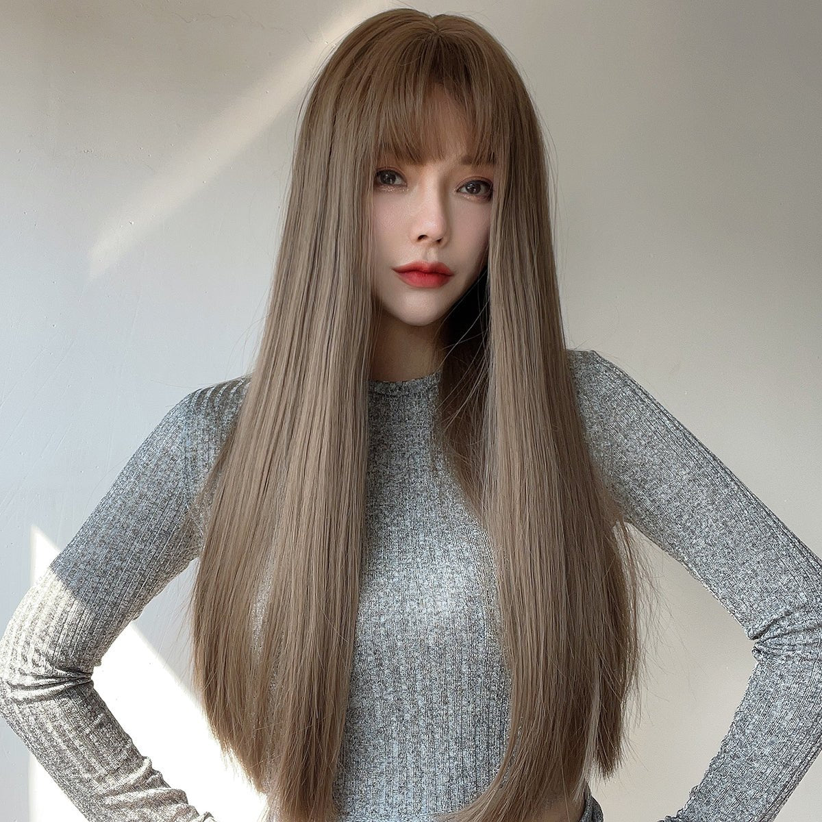 20-inch | Flaxen Brown| Straight Hair with Hair bangs| SM7826 - TapLike