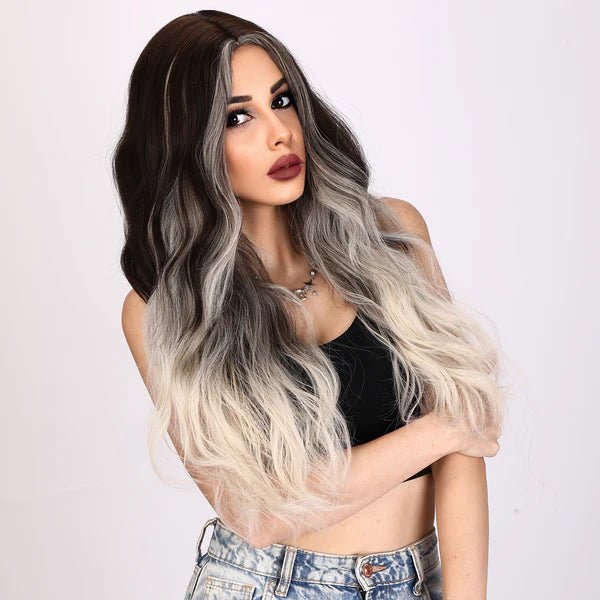 22-inch | Golden Black gradient Loose Wave without Hair Bangs | SM5309 - TapLike