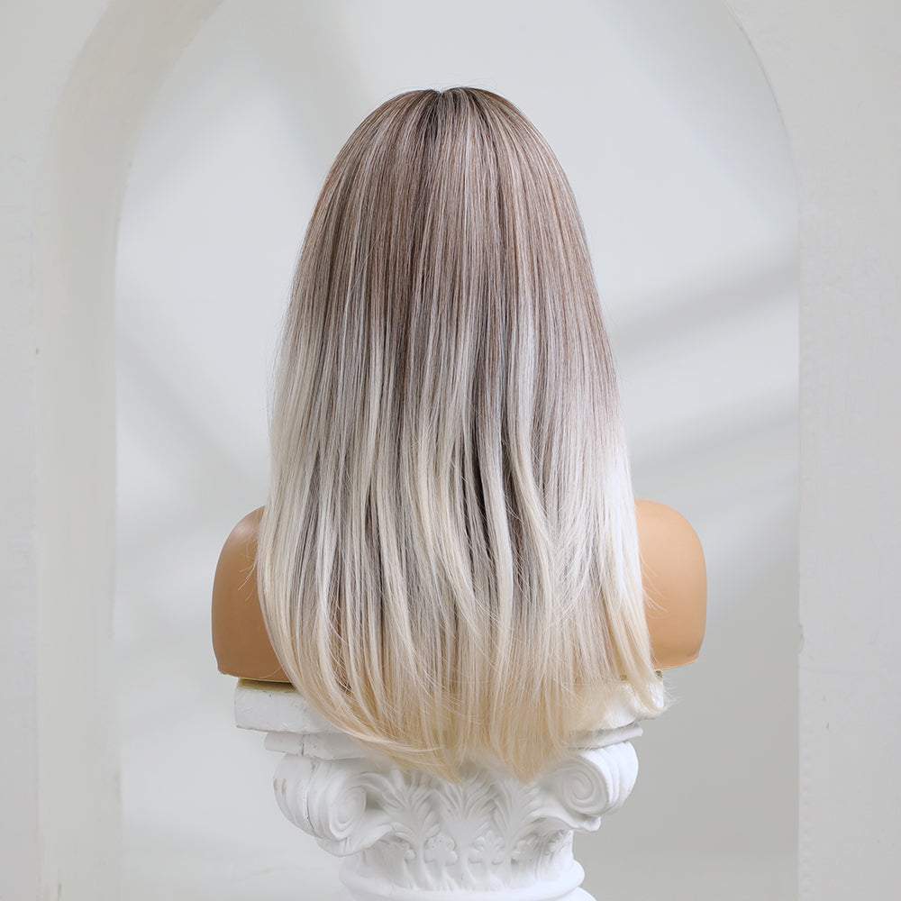 22-inch | Gray Ombre Highlight withbangs Daily hairstye | SM3130 - TapLike