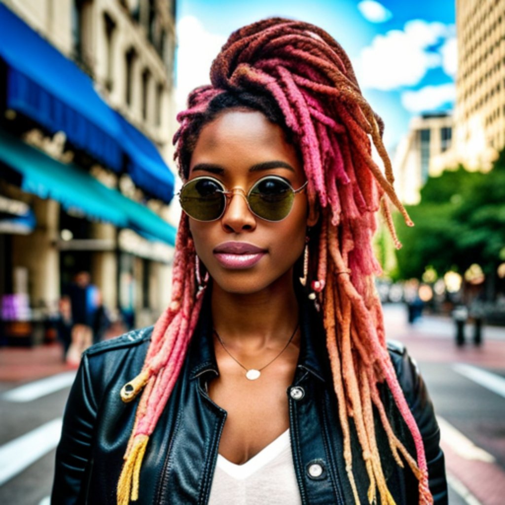 22 inches African Braid Fluffy Colorful Synthetic Braid Dreadloc Long straight Wigs 15pcs - Taplike