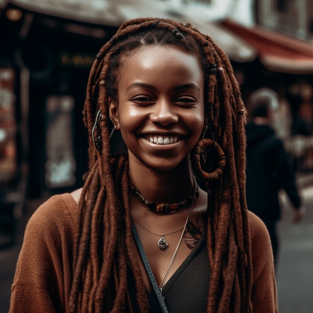 22 inches African Braid Fluffy Colorful Synthetic Braid Dreadloc Long straight Wigs 15pcs - Taplike