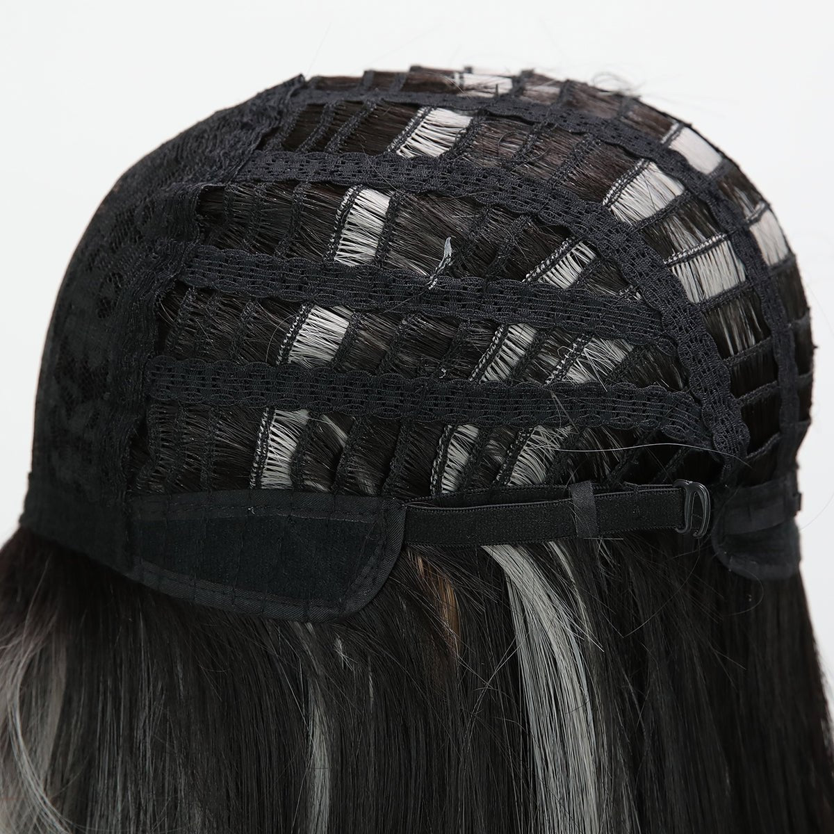 24-inch | black grey |straight hair with hair bangs| SM7279 - TapLike