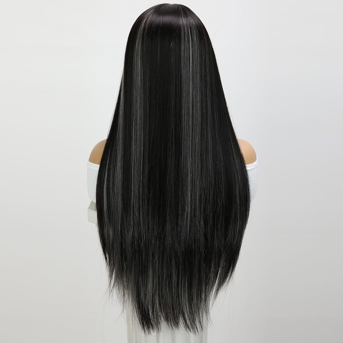 24-inch | black grey |straight hair with hair bangs| SM7279 - TapLike
