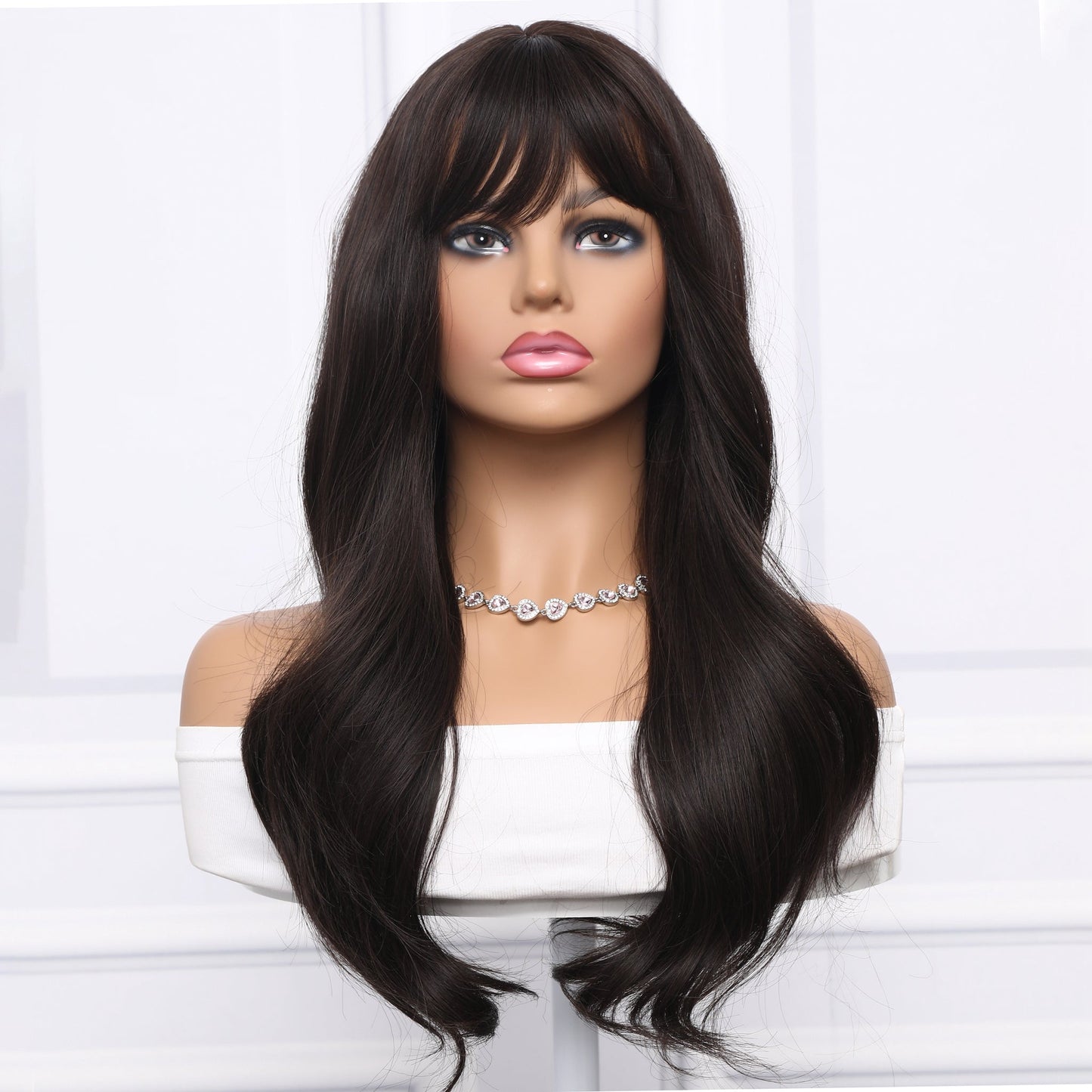 24-inch | Black Loose Wave with Hair Bangs | SM226-2 - TapLike