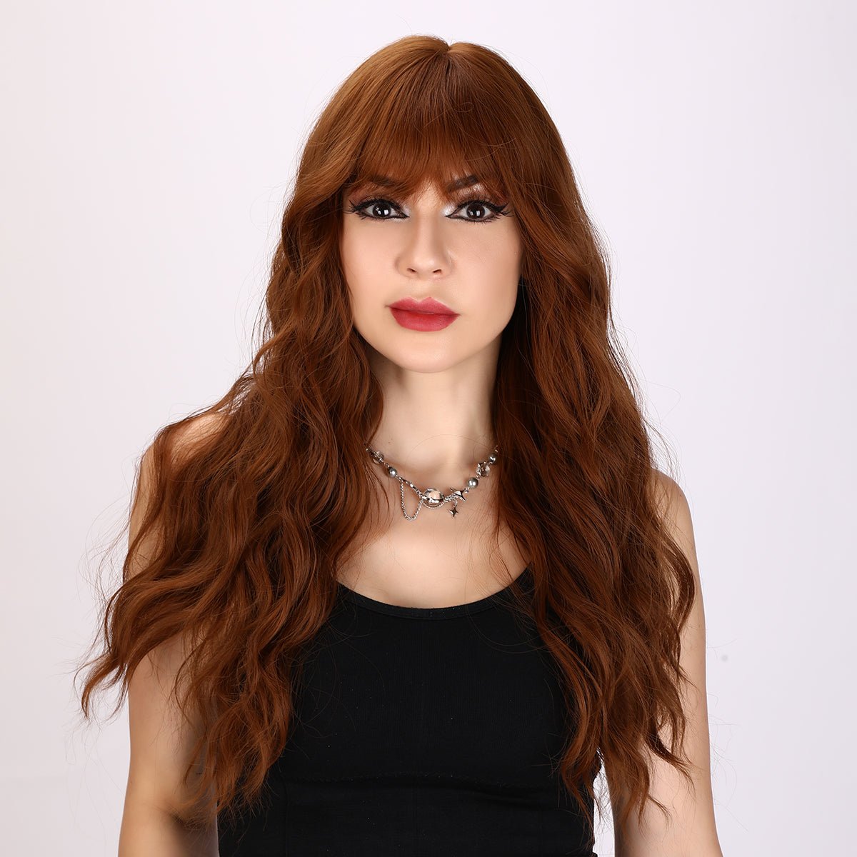 26-inch | Brown Loose Wave with Hair Bangs | SM5065 - TapLike