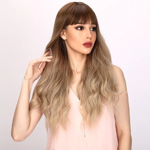 26-inch | Ombre Gold Loose Wave with Bangs | SM6096 - TapLike