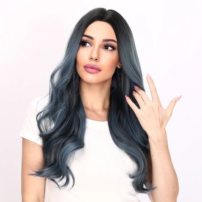 28-inch | Blue Loose Wave without Bangs | SM6968 - TapLike