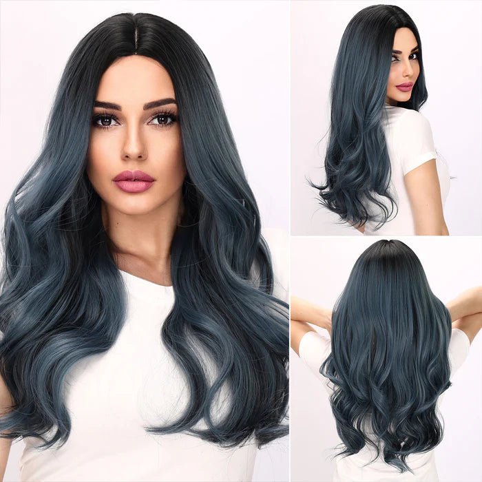 28-inch | Blue Loose Wave without Bangs | SM6968 - TapLike