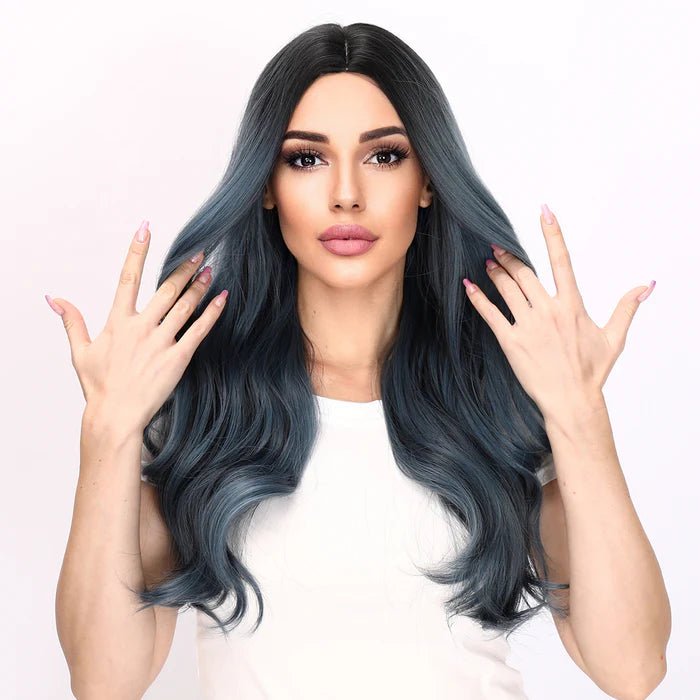 28-inch | Blue Loose Wave without Bangs | SM6968 - TapLike