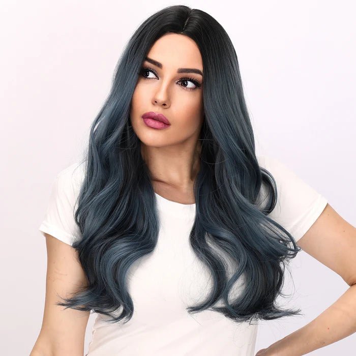 28-inch | Blue Loose Wave without Bangs | SM6968 - TapLike