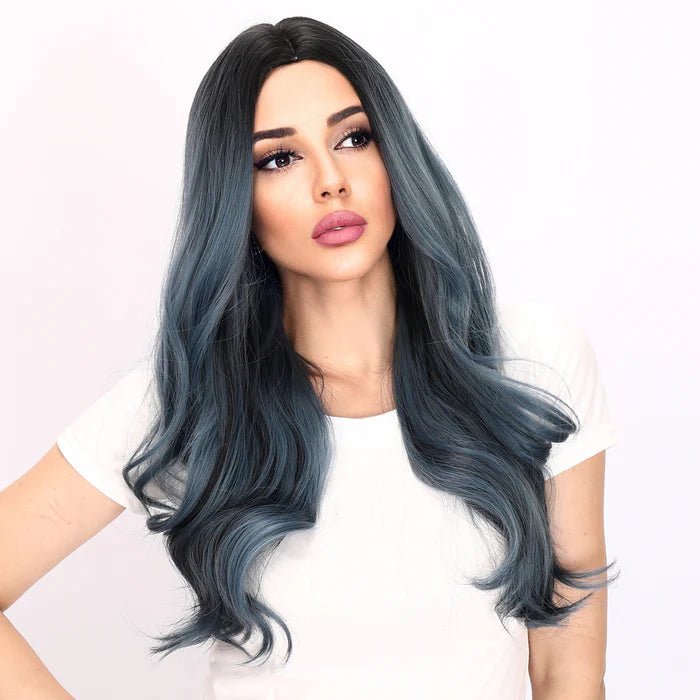 28-inch | Blue Loose Wave without Bangs | SM6968 - TapLike