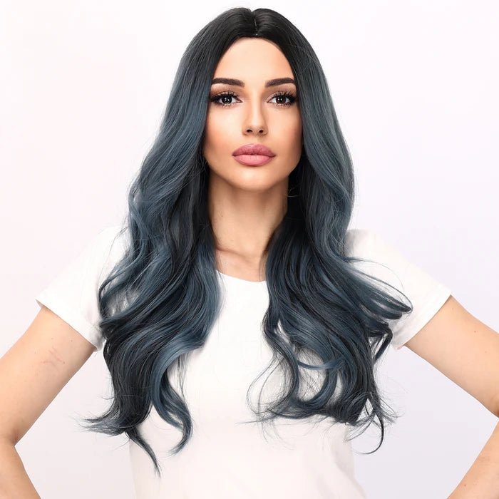 28-inch | Blue Loose Wave without Bangs | SM6968 - TapLike