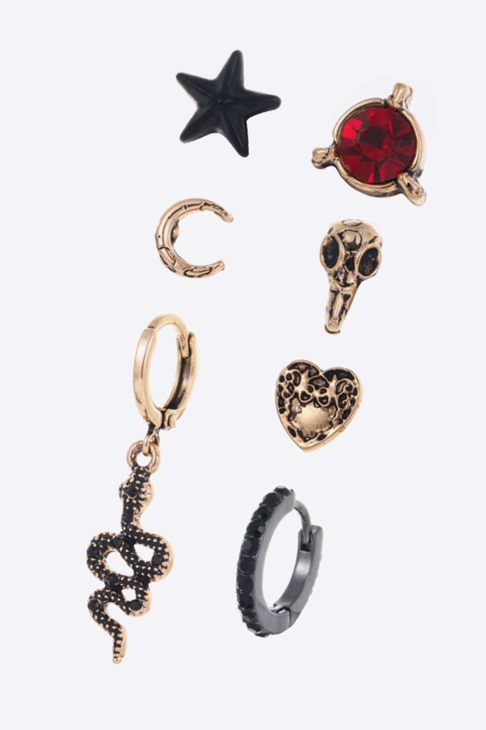 7-Piece Mismatched Earrings - TapLike