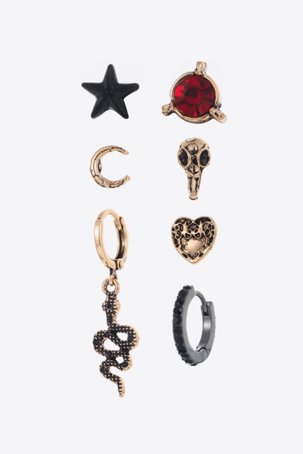 7-Piece Mismatched Earrings - TapLike