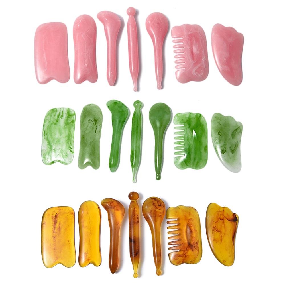 7Pcs Gua Sha beauty equipment Massaging Tools Gua Sha Scraping Boards - Taplike