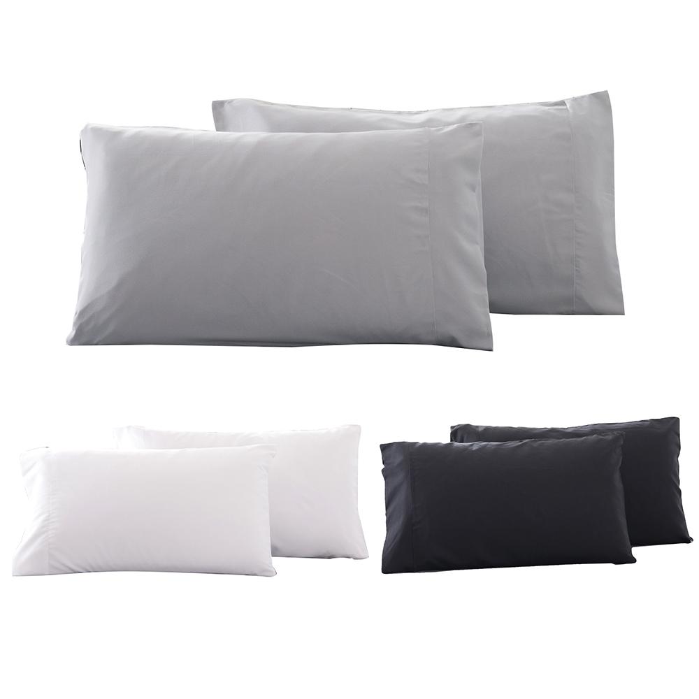 A Pair of Brushed Plain Hypoallergenic And Breathable Pillowcases - Taplike