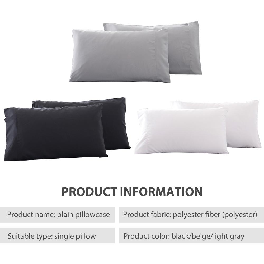 A Pair of Brushed Plain Hypoallergenic And Breathable Pillowcases - Taplike