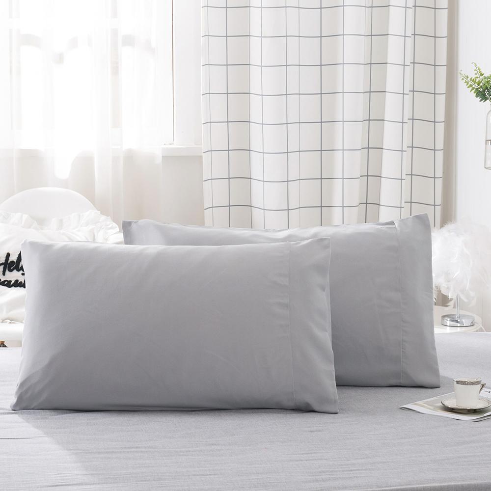 A Pair of Brushed Plain Hypoallergenic And Breathable Pillowcases - Taplike