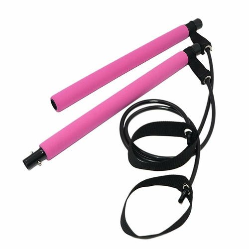 Adjustable Pilates Bar Kit Resistance Band Exercise Stick Toning Gym - Taplike