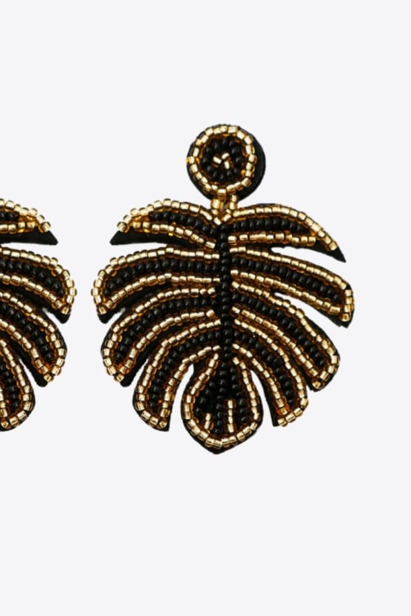 Beaded Banana Leaf Earrings - Taplike