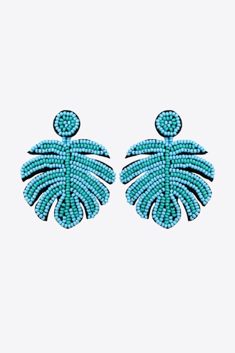 Beaded Banana Leaf Earrings - Taplike