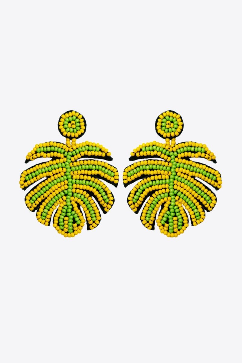 Beaded Banana Leaf Earrings - Taplike