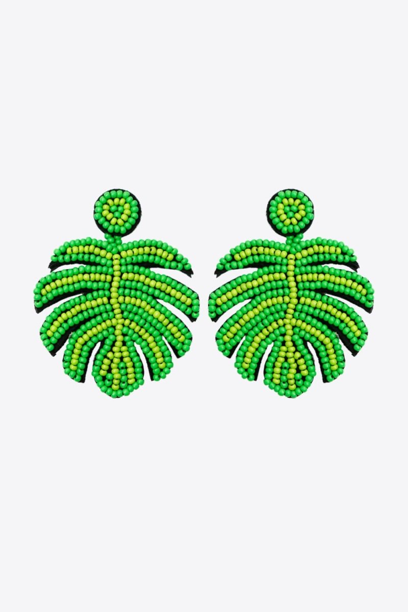 Beaded Banana Leaf Earrings - Taplike