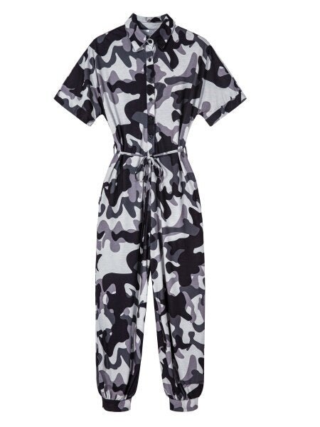 Camo Loose-Fitting Jumpsuit HFL77F6R42 - Taplike