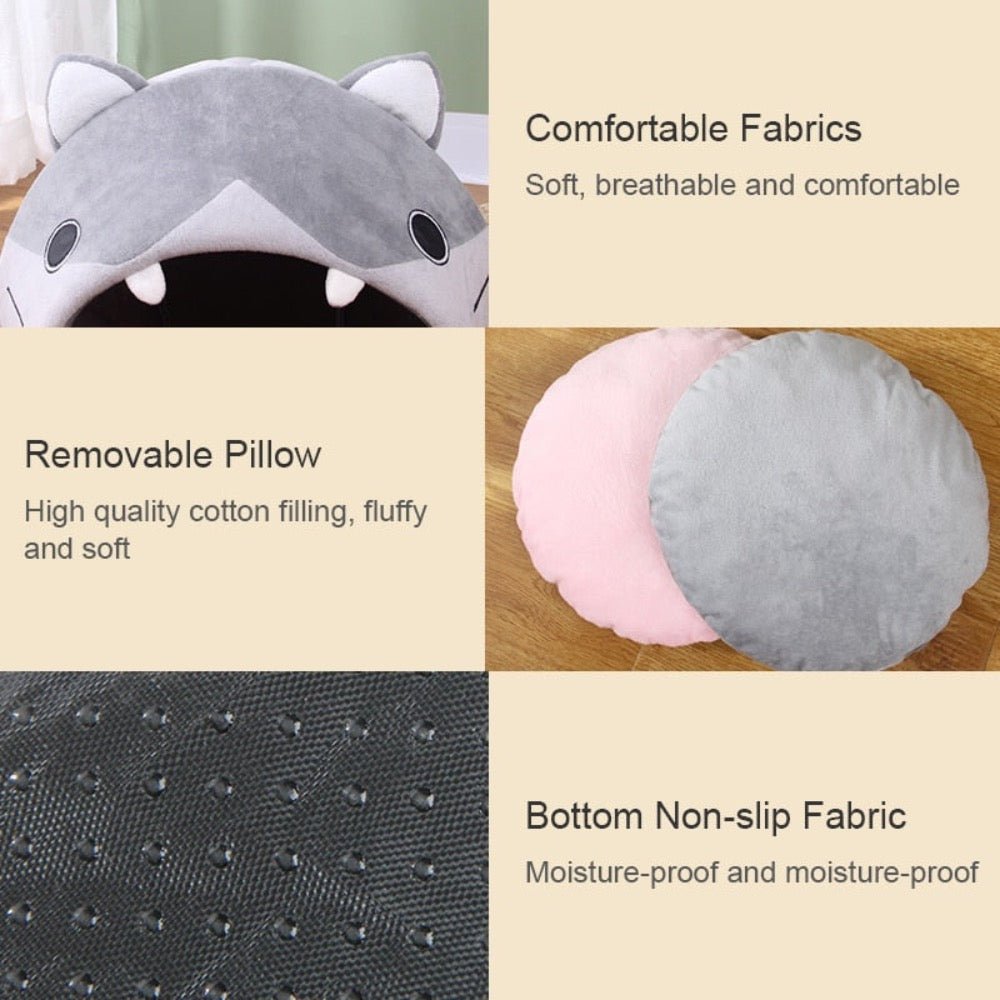 Cat Cartoon Cozy Bed House - Taplike