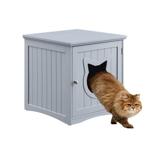 Cat House Side Table, Nightstand Pet House, Litter Box Enclosure - Taplike