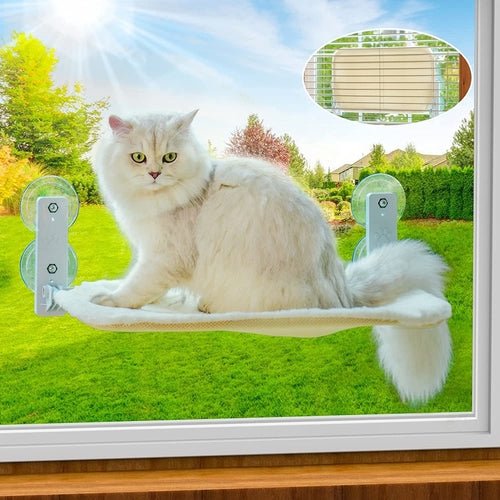 Cat Window Perch Foldable Hammock with Steel Frame and Strong Suction - Taplike