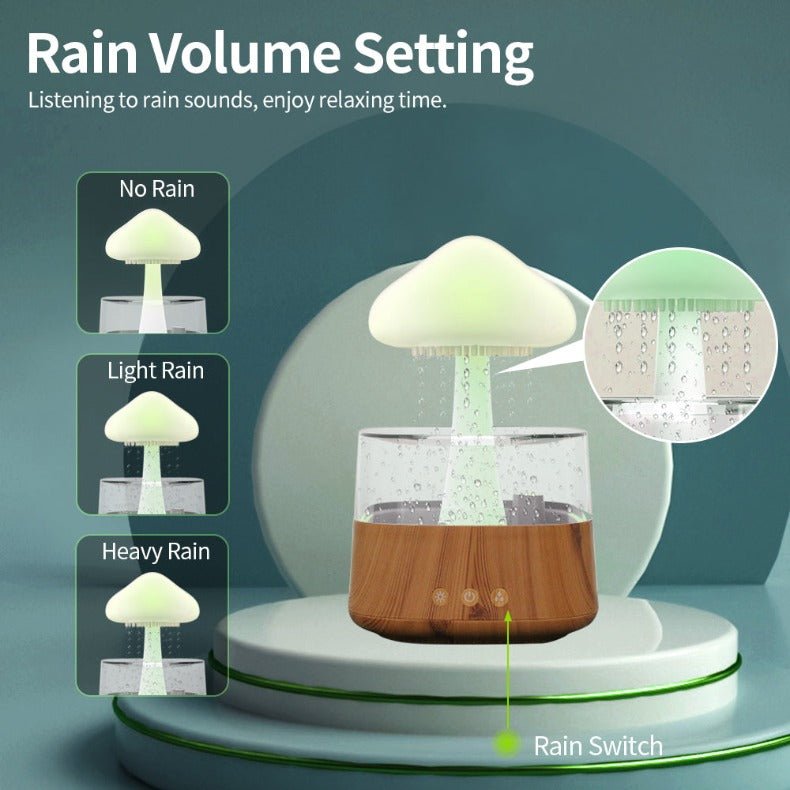 Cloud Jellyfish Ultrasonic Humidifier with Rainbow Light and Rainfall Effect - TapLike