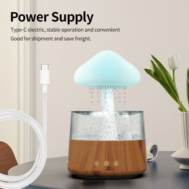 Cloud Jellyfish Ultrasonic Humidifier with Rainbow Light and Rainfall Effect - TapLike